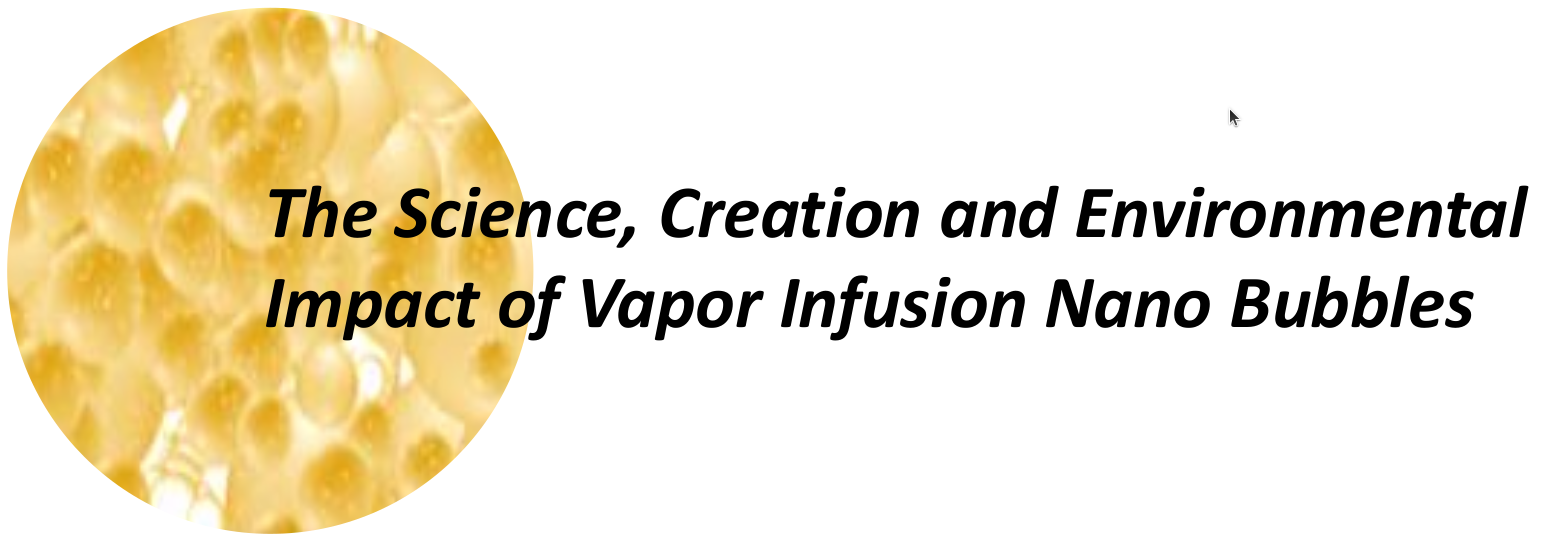 The Science, Creation and Environmental Impact of Vapour Infusion Nano Bubbles, Michael Radicone, HTRI. 